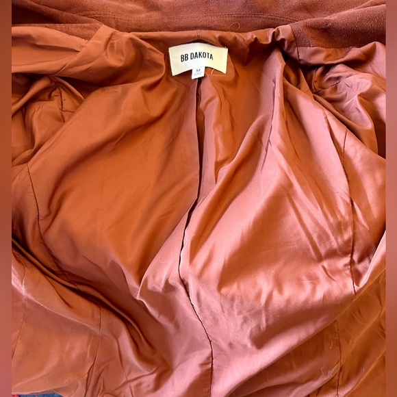 BB Dakota Love Walk Faux Suede Moto Jacket In Cherrywood Sz M Pearls & Studs - Picture 10 of 13